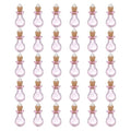 Mini Glass Bottles Jars with Cork Stoppers - Pink, 30 Pcs, DIY Crafts & Decor
