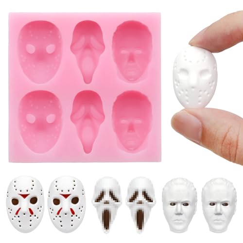 Halloween Skull Silicone Mold - 3D Movie Character Design, Pink, Style 1