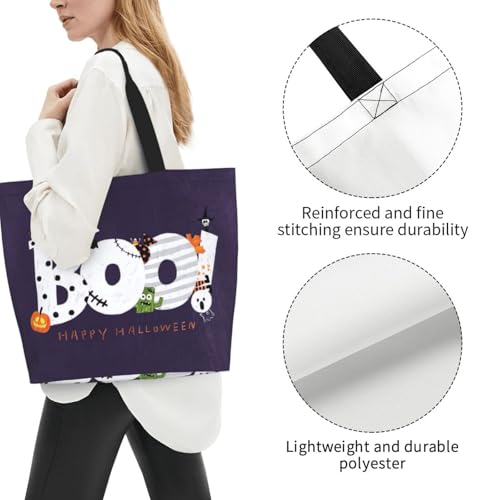 Large Reusable Halloween Tote Bag for Women - One Size / Tote 2