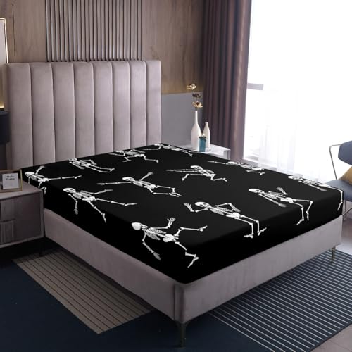 Sugar Skull Twin Sheet Set Style 3 Halloween Skeleton Bedding - Kids Teens Adults