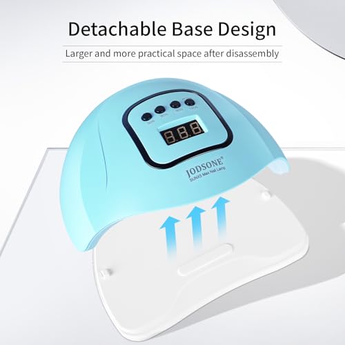 Blue UV LED Nail Lamp with Auto Sensor & 4 Curing Modes - Fast Gel Dryer for Home & Salon