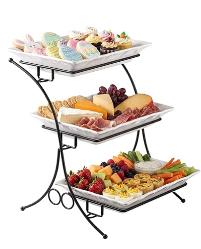 Large 3-Tier Serving Tray Stand for Kitchen & Party Food Display