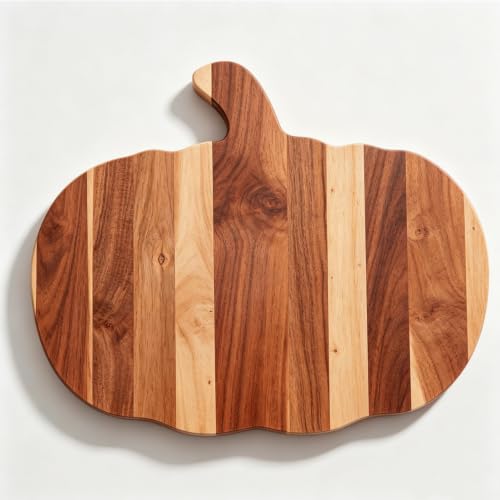 Halloween Pumpkin-Shaped Wooden Cutting Board for Kitchen Decor & Charcuterie
