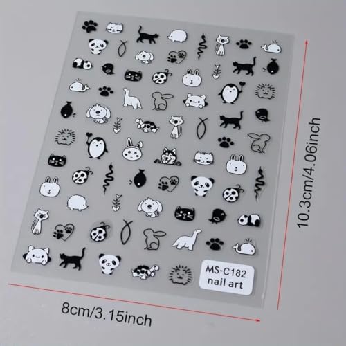 Halloween Black Cat Nail Art Stickers 3D Self-Adhesive Decals for DIY Manicure