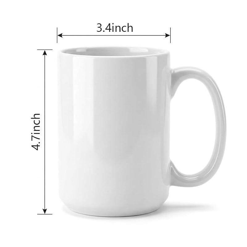 15 oz Ceramic Sublimation Mug - Blank White Coffee Cup for Custom Printing