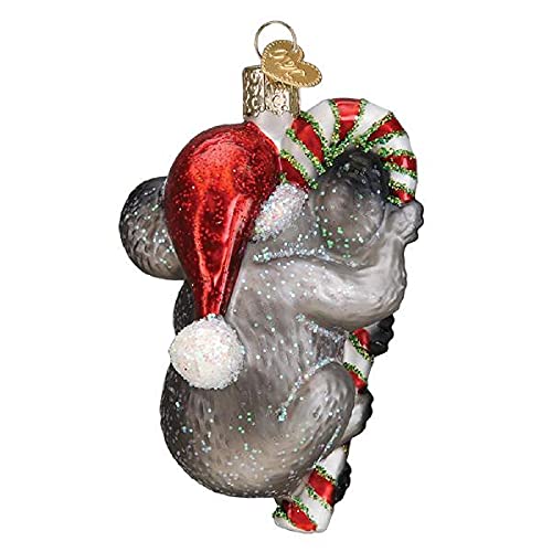 Christmas Koala Glass Blown Ornament - Handcrafted Holiday Tree Decoration - Variation 4.25 Inches