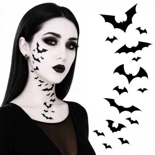 Halloween Vampire Bat Temporary Tattoos - Waterproof Body Stickers for Kids & Adults