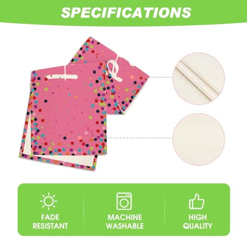 Pink Polka Dot Happy Birthday Table Runner 13x72 Inch - Seasonal Kitchen Decor