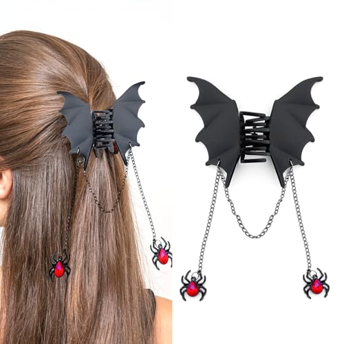 Halloween Bat Claw Hair Clips with Spider Decorations - Metal Costume Accessories
