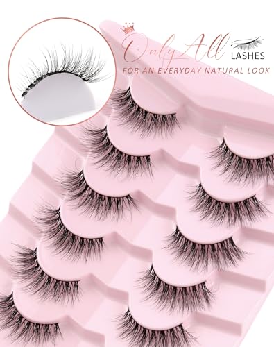 Onlyall False Lashes Natural Look Wispy Strip Eyelashes D37 - 8mm-14mm Variation