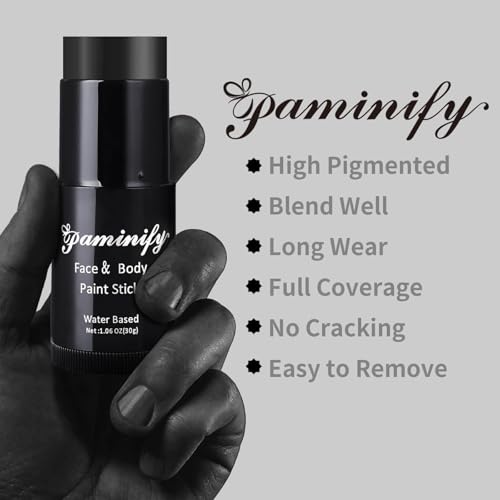 Black Water-Based Face Paint Stick - Halloween, Cosplay, Body & Stage Makeup - Variation: Black