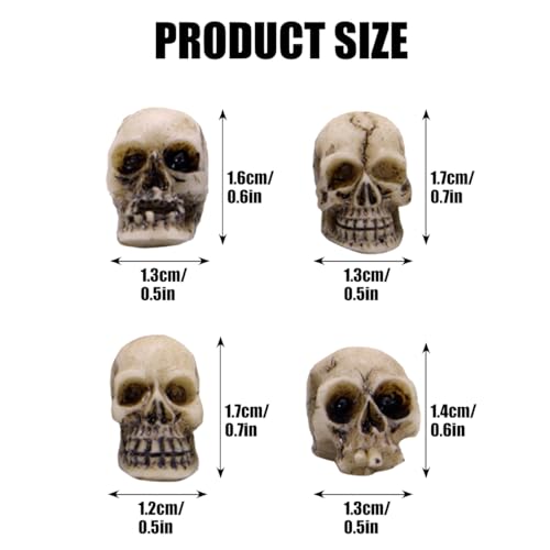 Halloween Mini Skull Set - 40 Realistic Resin Skeleton Heads for Decor