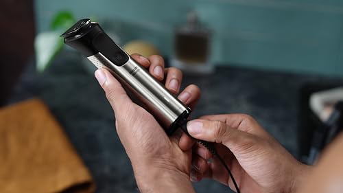 Norelco Philips Multigroom 7000 Series, All-in-One Trimmer, Beard Trimmer and Hair Clipper, 19-Piece Men's Grooming Kit for Beard, Head, Hair, Body, and Face, Soft Pouch, MG7910/49