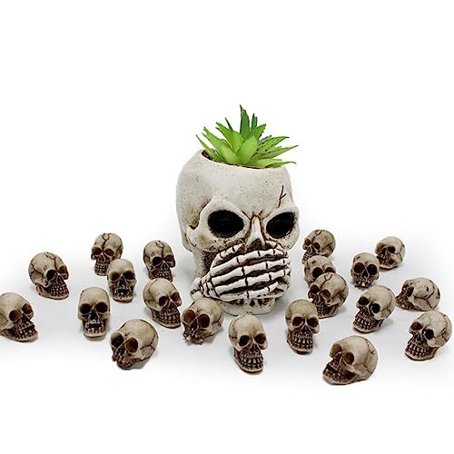 20PCS Miniature Skull Figurines Halloween Skeleton Decorations