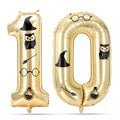 40 Inch Gold Foil Wizard Number 10 Balloon Birthday Decor with Stickers - Magic Theme