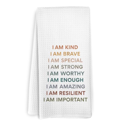 Kids Hand Towels I Am Kind Rainbow Bathroom Decor - 16x24 Inch