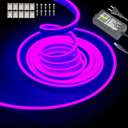 Purple Neon LED Strip Lights 5M 12V Waterproof Flexible Decoration