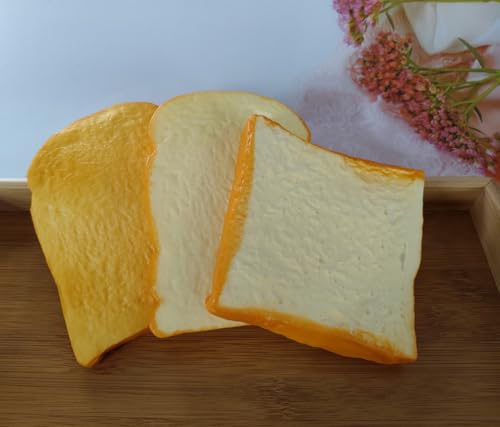 Artificial Bread Slices Set for Photography & Decor - Realistic Fake Food Props (3 Pack)