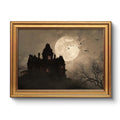 Castle Framed Canvas Wall Decor - Gothic Foggy Haunted Manor 16x12 Inch - Variation of Castle / Framed / 16L x 12W