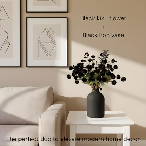 Black Artificial Flowers & Eucalyptus Stems for Halloween Decor - Variation of THIS listing