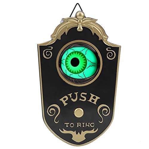 Halloween Doorbell with Spooky Sounds and Animated Eyeball - Black Variation