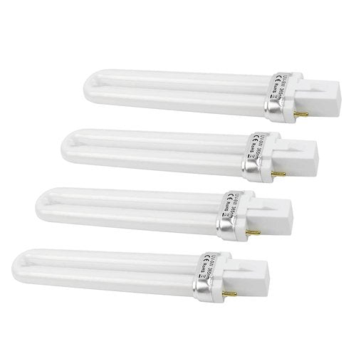 FLYPIG 4 pcs/Set Replacement UV-9W U-Shaped 365nm Light Bulb Lamp Bulb Tube for Nail Art Dryer UV Top Coat UV Builder Gel Lamp Light
