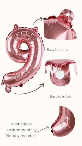 Rose Pink Number 9 Balloon - 16 Inch Mylar Foil Custom Letter Party Decoration Variation of THIS listing