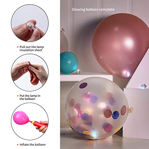 Waterproof LED Balloon Lights Set - 300pcs Multi-Color & Warm White Party Decorations