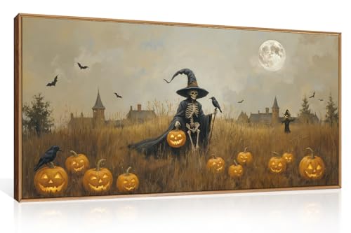 Halloween Ghost Reaper Framed Canvas Wall Art Set - 40x20 Inches - Variation of This Listing