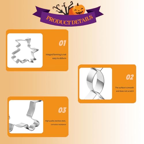 Halloween Cookie Cutter Set 12 Pcs - Cat Bat Owl Ghost Pumpkin Witch Hat