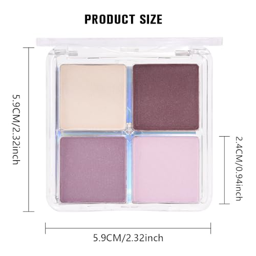 4 Colors Eyeshadow Palette - Vegan Matte Shimmer Neutral Shades - 0.21oz A-02#