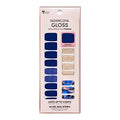 Gel Nail Strips Blue Vixon - Long Lasting, Chip-Resistant Nail Wraps with Glitter Finish