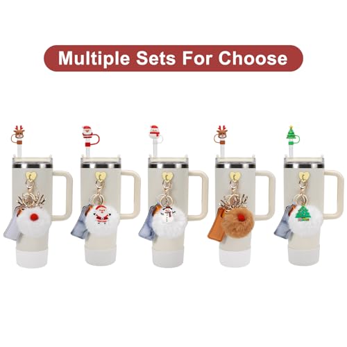 Christmas Silicone Tumbler Accessories Set for Stanley Cups - Christmas Tree Variation
