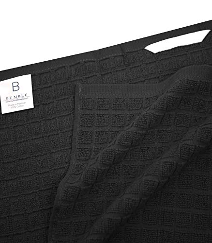 Black Check Kitchen Towels 6 Pack 100% Cotton Dish Towels - Mixed Styles