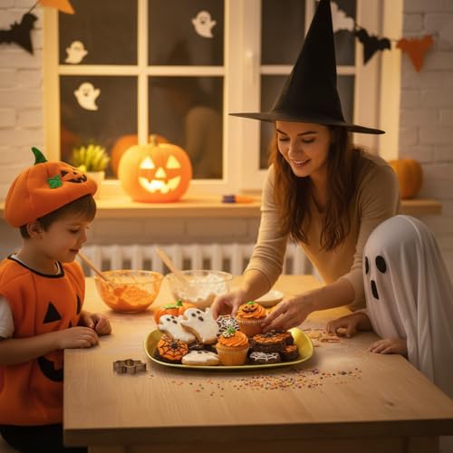 Halloween Candy Dish Set - BOO Spider 3 Pack Serving Trays for Trick-or-Treat