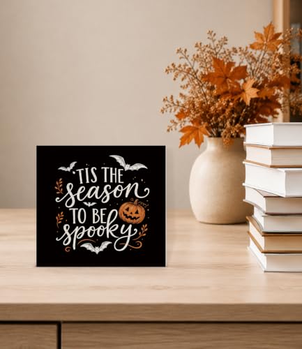 Halloween Decor Spooky Season Wooden Sign - Fall Halloween Decorations - Variation B017
