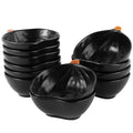 Black Pumpkin Ramekins Set of 12, 6 oz Ceramic Fall Bowls for Thanksgiving & Halloween