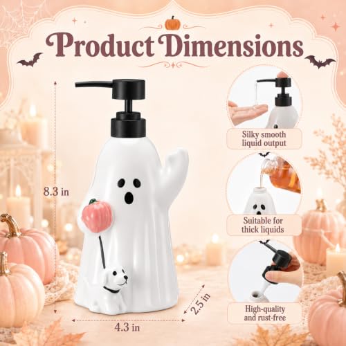 Ghost Puppy Soap Dispenser Ceramic 500ml - Halloween Bathroom Decor