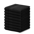 Black Cotton Dish Cloths 8 Pack - 12 x 12 Inches Kitchen Towels