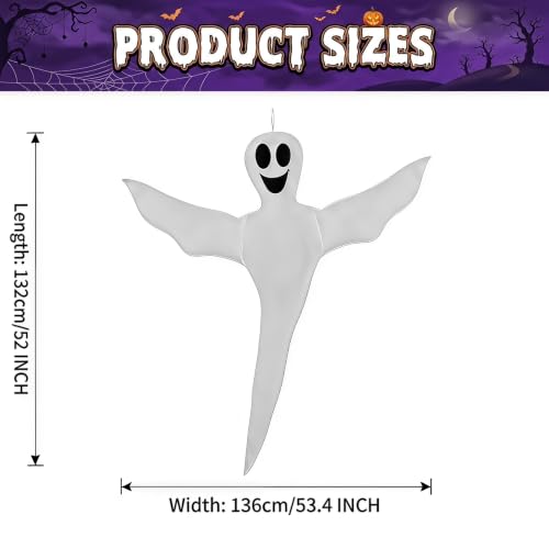 Halloween Ghost Tree Wrap Decor - 52 Inch Outdoor Friendly Ghost with White Variation