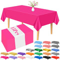 Hot Pink Plastic Tablecloth 15 Pack 54 x 108 Inch Rectangular Party Cover