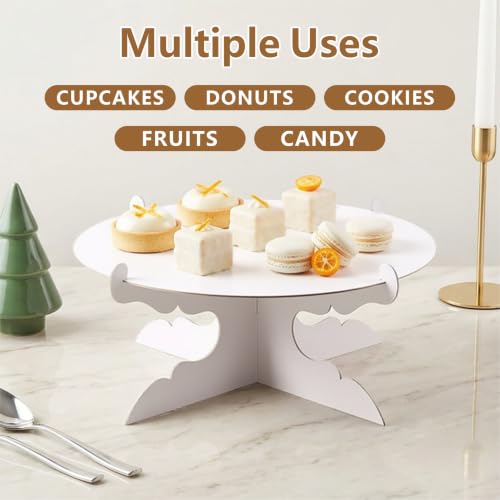Everforyou 12-Inch White Cardboard Cake Stand for Parties - 2 Pack - Variation 2