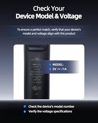 5V Charger for Philips Norelco OneBlade & Grooming Devices – Safe & Reliable