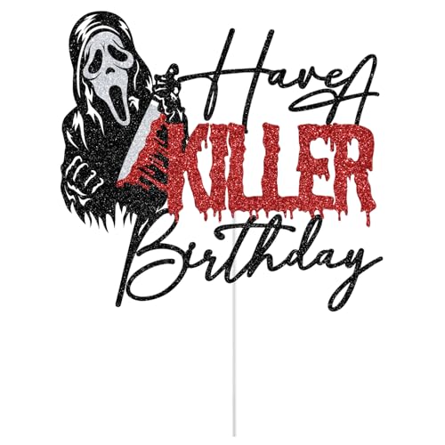 Halloween Zombie Vampire Cake Topper - Glitter Birthday Party Decorations
