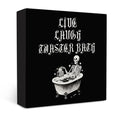 Dark Academia Skeleton Wooden Sign Decor - Funny Gothic Bathroom Wall Art