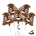 Funny Poop Balloon Set - 5 Foil Helium Prank Decorations for Halloween & Birthdays