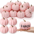 Pink Artificial Pumpkin Decor Set - 24 Mini 4-Inch Fall Foam Pumpkins