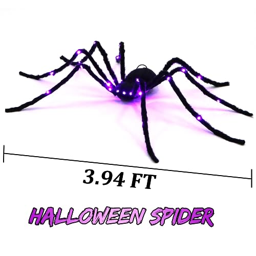 Giant LED Light Up Halloween Spider Decoration for Indoor & Outdoor Yard