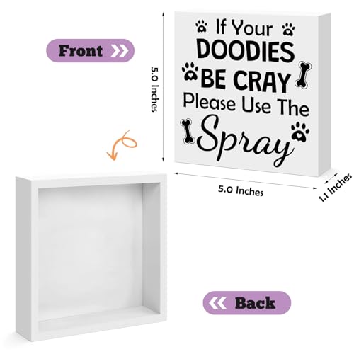 Funny Bathroom Decor Wooden Box Sign - Rustic Restroom Humor | Variation 004