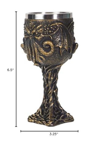 Cthulhu Goblet Wine Glass - Gothic Tentacled Monster Chalice, 6.75 Inch